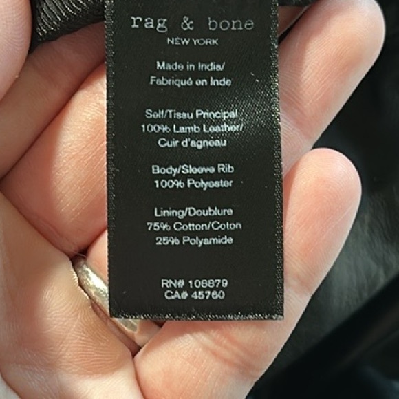 Rag & Bone Lamb Leather Moto Zip Jacket - Picture 10 of 10